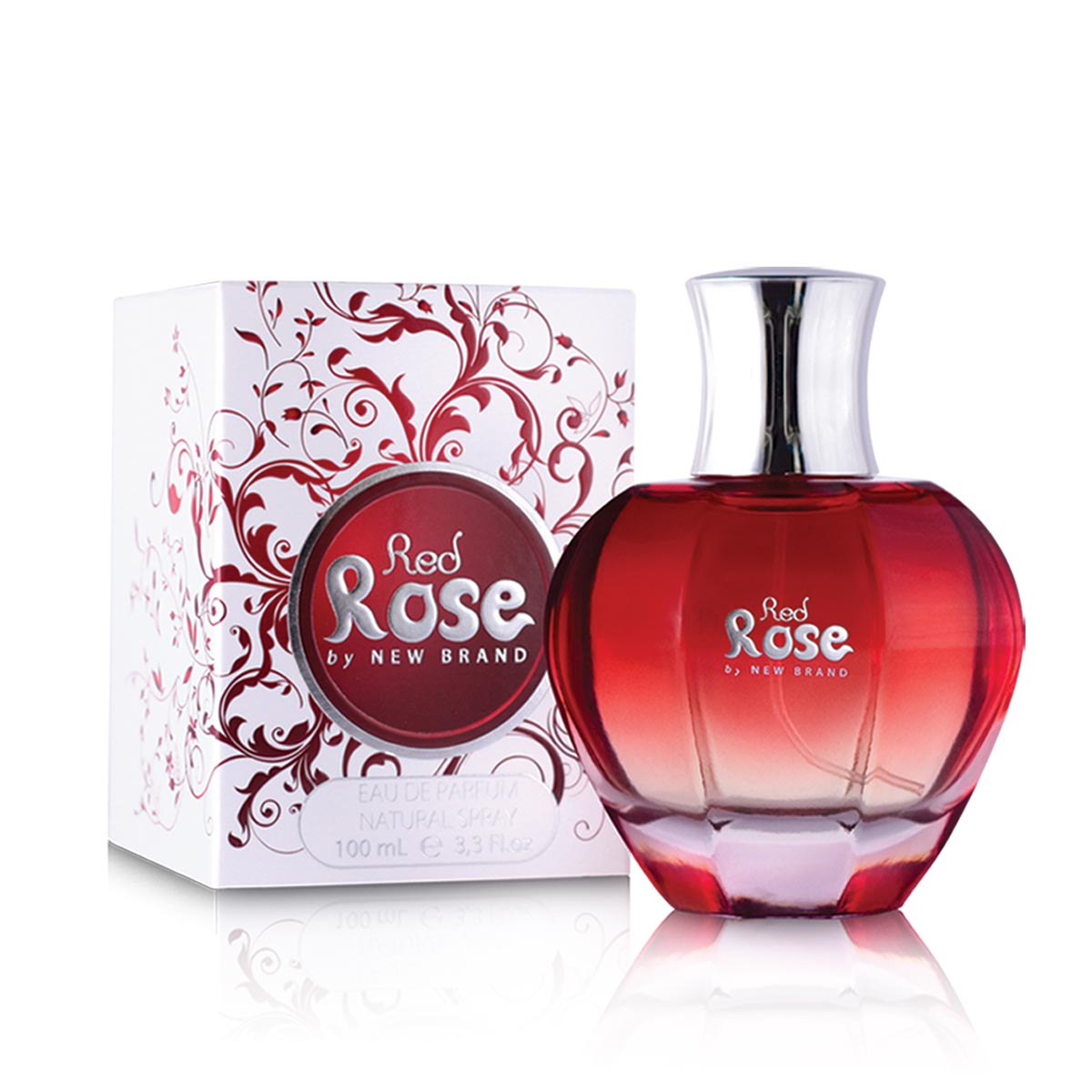 RED ROSE BY: NEW BRAND EAU DE PARFUM NATURAL SPRAY 3.3 OZ/ 100 ML