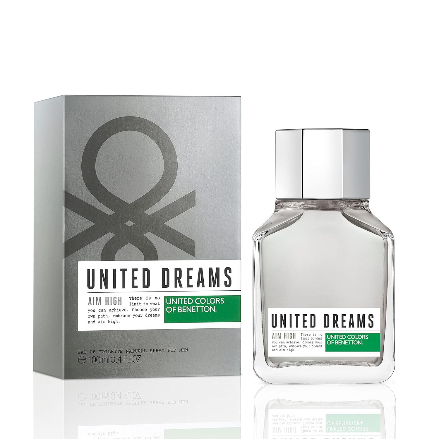United Colors United Dreams Eau de Toilette Spray for Men, Aim High, 3.4 Ounce BY Benetton