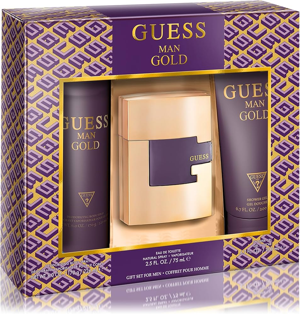 GUESS MAN GOLD EAU DE TOILETTE BY: GUESS 3 PEICE SET