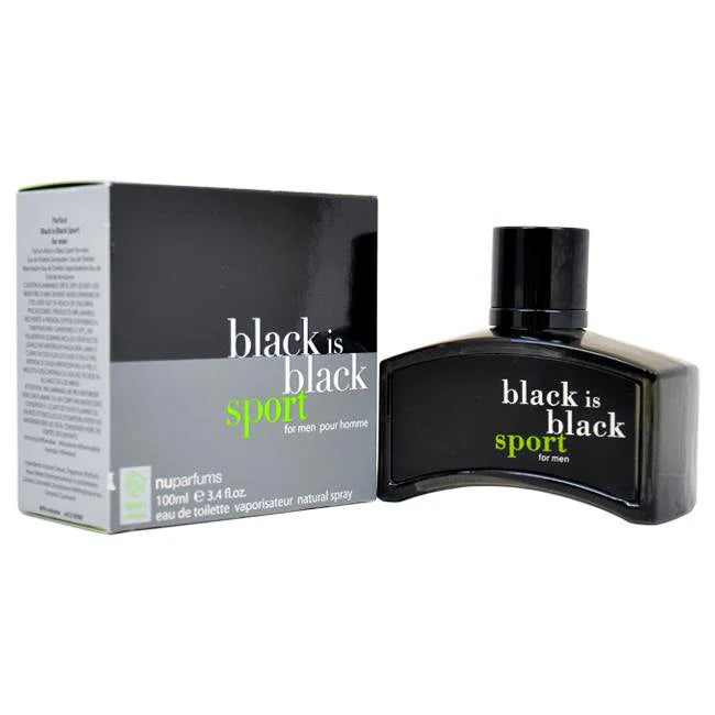 BLACK IS BLACK SPORT FOR MEN POUR HOMME BY: NUPARFUMS 3.4 OZ/ 100 ML