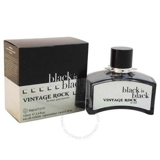 BLACK IS BLACK VINTAGE ROCK FOR MEN POUR HOMME BY: NUPARFUMS 3.4 OZ/ 100 ML