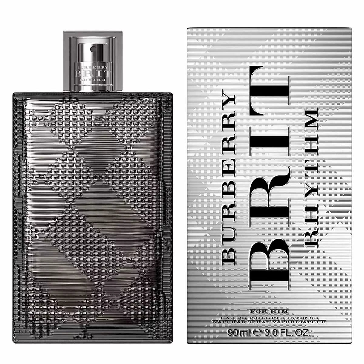 BRIT RHYTHM BY: BURBERRY  MEN EAU DE TOILETTE INTENSE  3.0 OZ / 90 ML.  This product is discontinued.