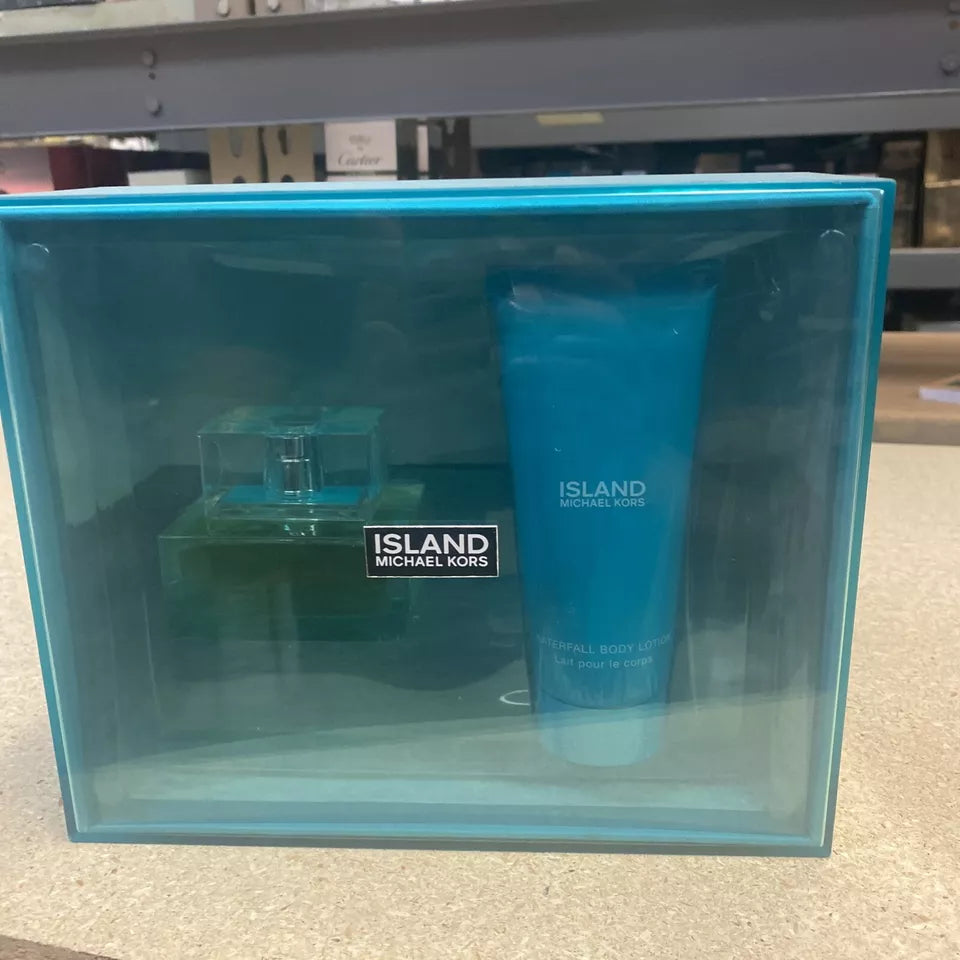 ISLAND MICHEAL KORS EAU DE PARFUM 1.7 OZ/ 50 ML & WATERFALL BODY LOTION 3.4 OZ/ 100 ML
