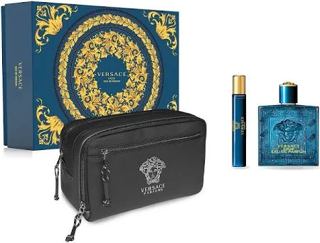 VERSACE EROS EAU DE TOILETTE 2 PEICE GIFT SET 3.4 OZ/ 100 ML