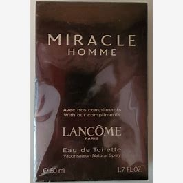 MIRACLE HOMME LANCOME PARIS EAU DE TOILETTE 1.7 OZ / 50 ML BY LANCOMEV